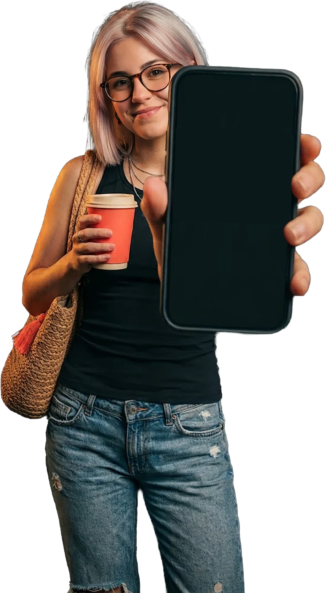 Gošća pokazuje Walletap Loyalty karticu s pečatima u walletu na svom mobitelu