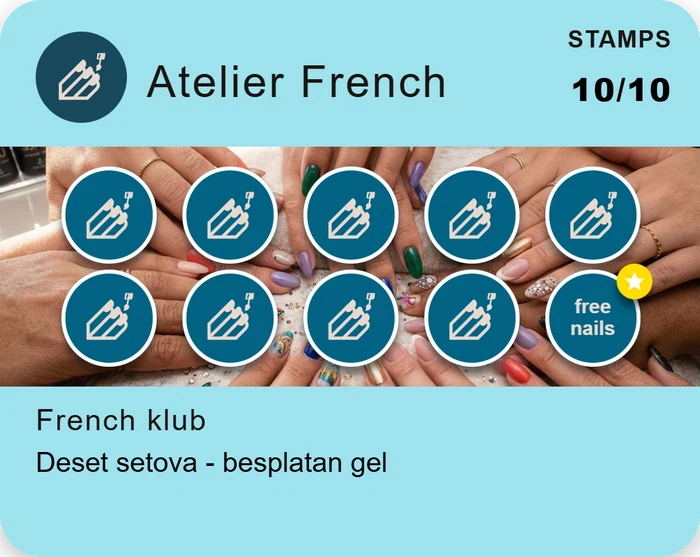Predložak loyalty kartice - Atelier French