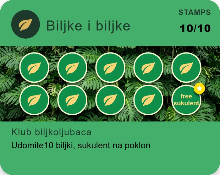 Predložak loyalty kartice - Biljke i biljke