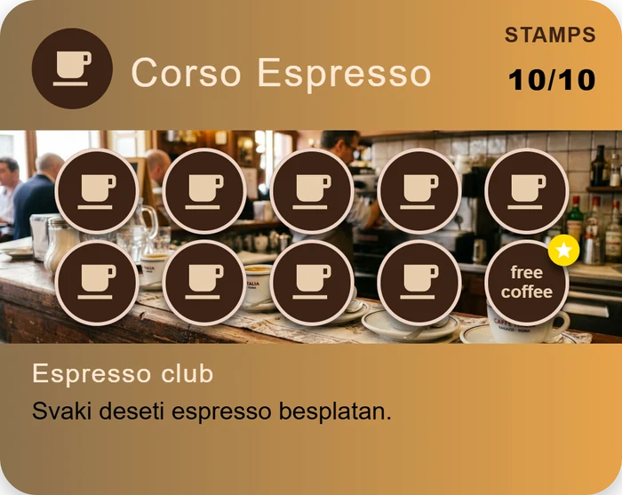 Predložak loyalty kartice - Corso Espresso