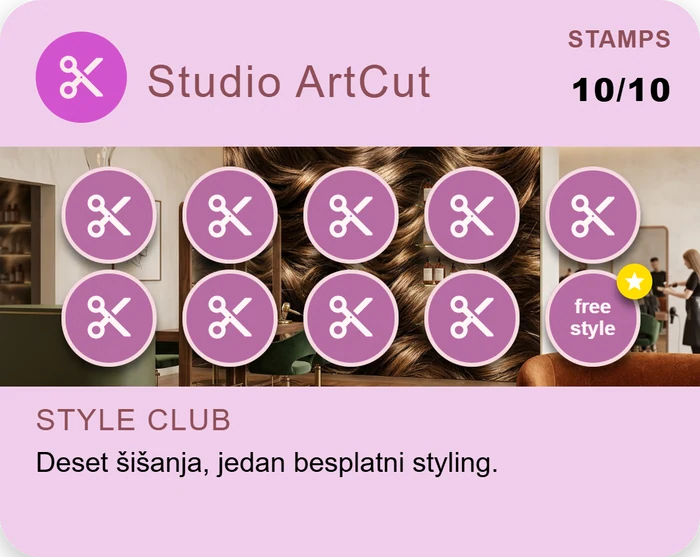 Predložak loyalty kartice - Studio ArtCut